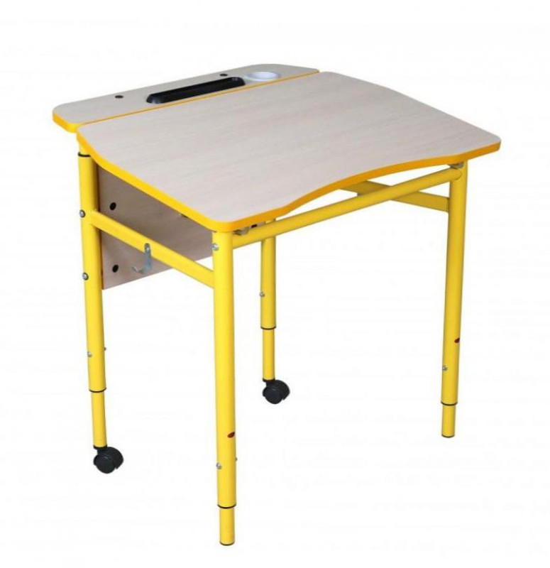 Стіл учнівськ. 1-місний, ростова група №3-5, АНШАР ГРУП (70342), 700х550х580-700мм, 6-кутний, мобільний, з регул-ням кута нахилу стільниці, для групової роботи